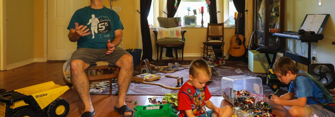 Stressed Parent with Kids